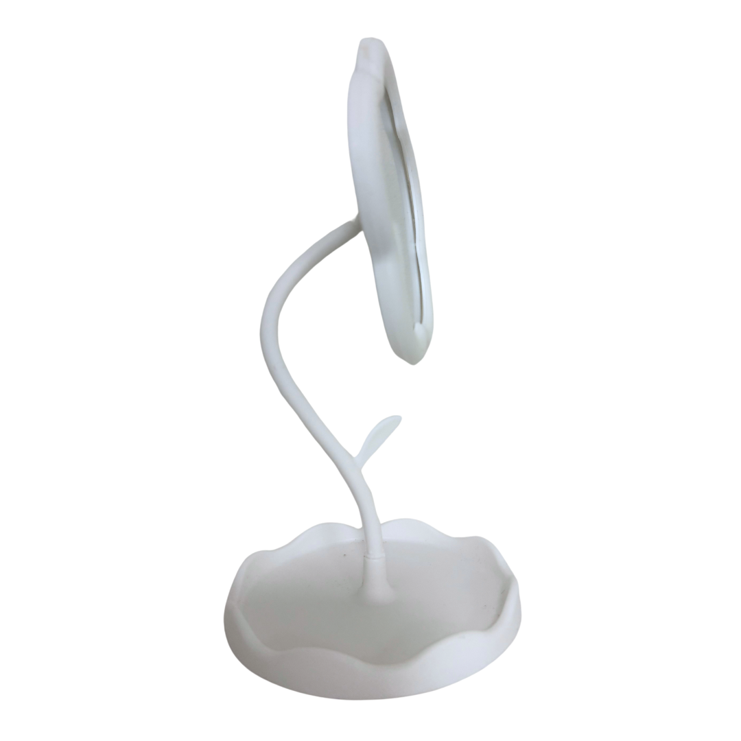 Kosmetikspiegel im Blumen-Design - Weiß