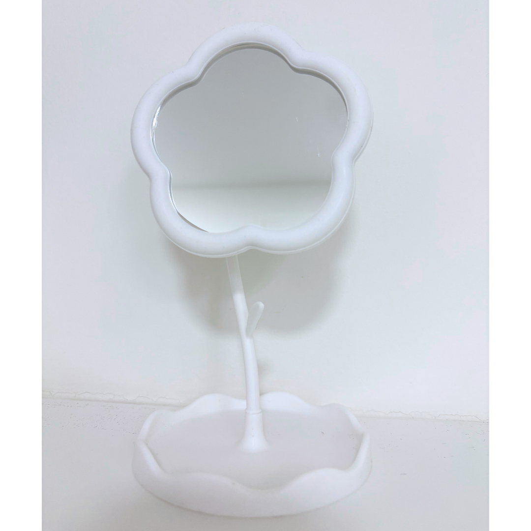 Kosmetikspiegel im Blumen-Design - Weiß
