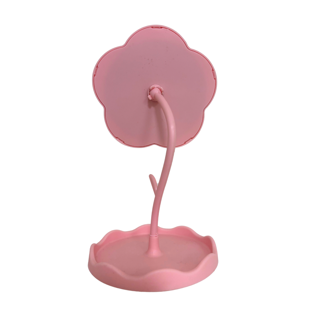 Kosmetikspiegel im Blumen-Design - Rosa