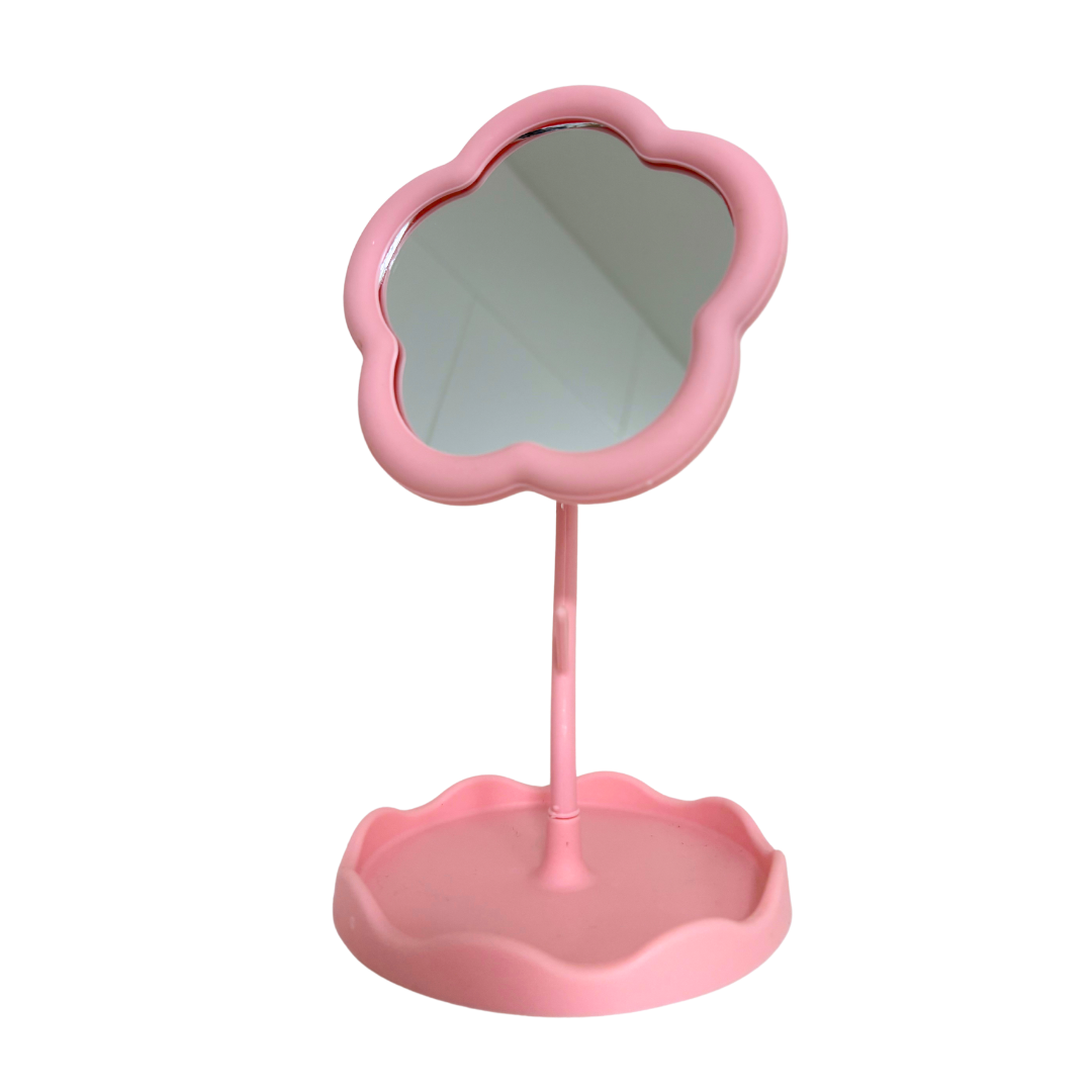 Kosmetikspiegel im Blumen-Design - Rosa