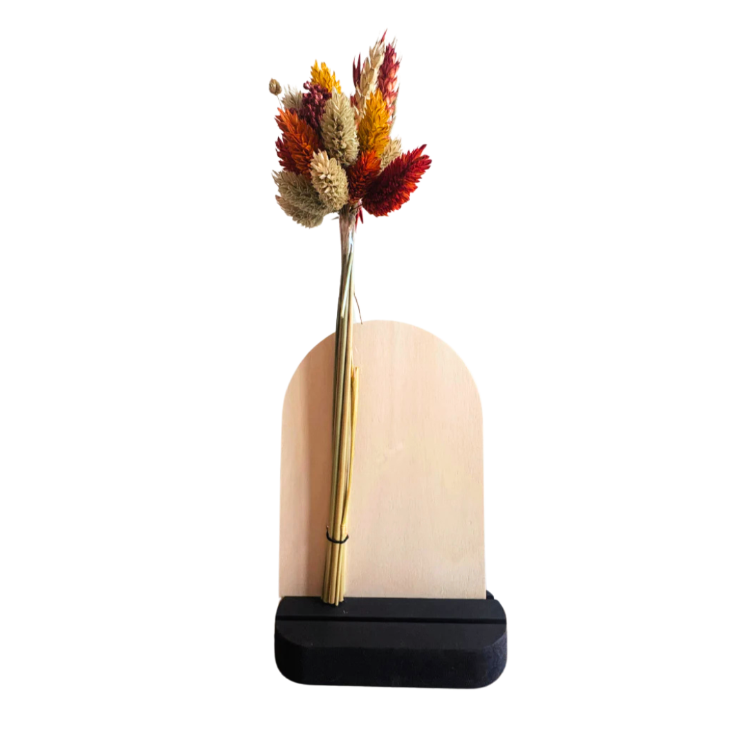 Bilder- und Trockenblumen-Halter in Bogenform
