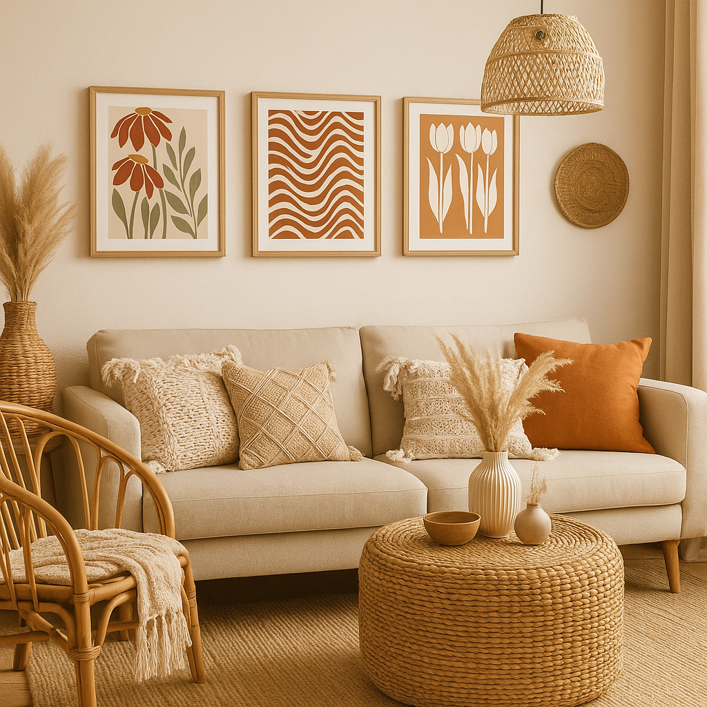 Abstrakter Boho Blumenprint