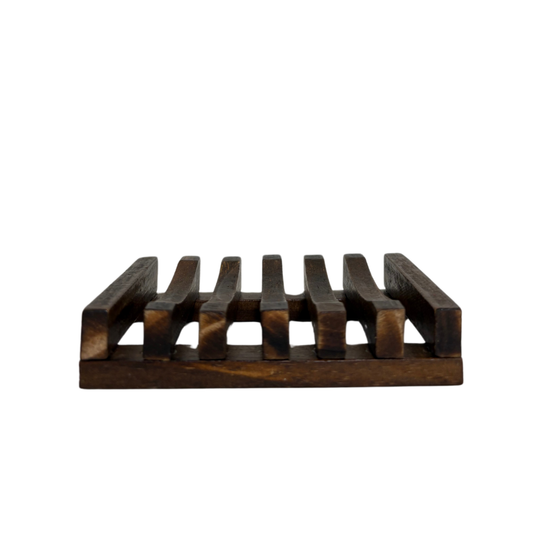 Selbstentwässernde Seifenschale aus Holz