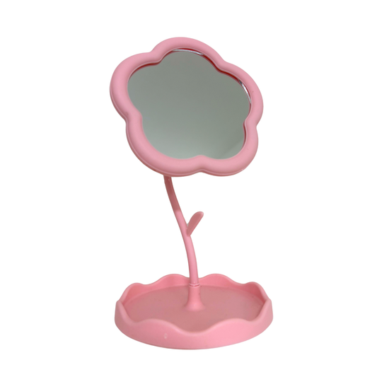 Kosmetikspiegel im Blumen-Design - Rosa
