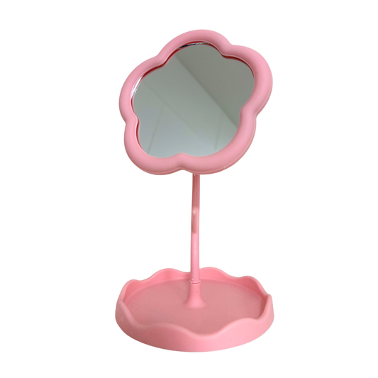 Kosmetikspiegel im Blumen-Design - Rosa