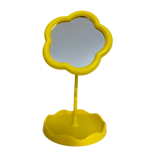 Kosmetikspiegel im Blumen-Design - Gelb