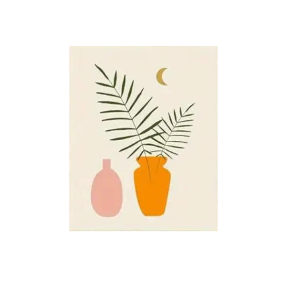 Abstraktes Poster mit Blumenvasen-Motiv