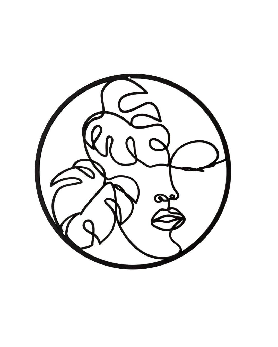 Wandobjekt - Monstera Line Art Face