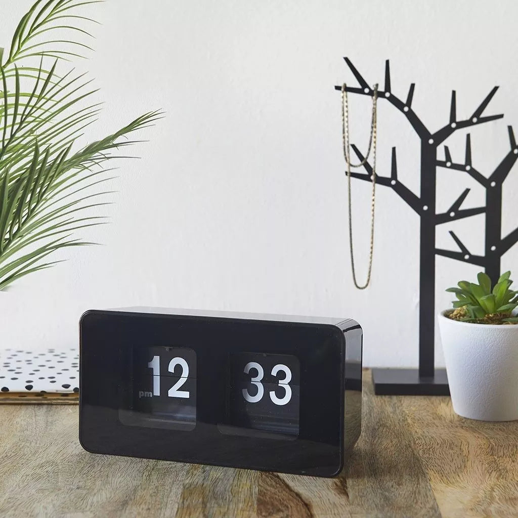 Tischuhr Flip Clock - Schwarz
