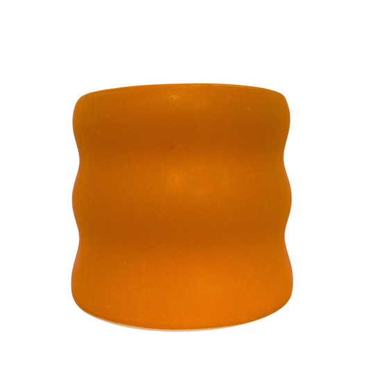 Wellenförmiger Keramik Kübel - Orange