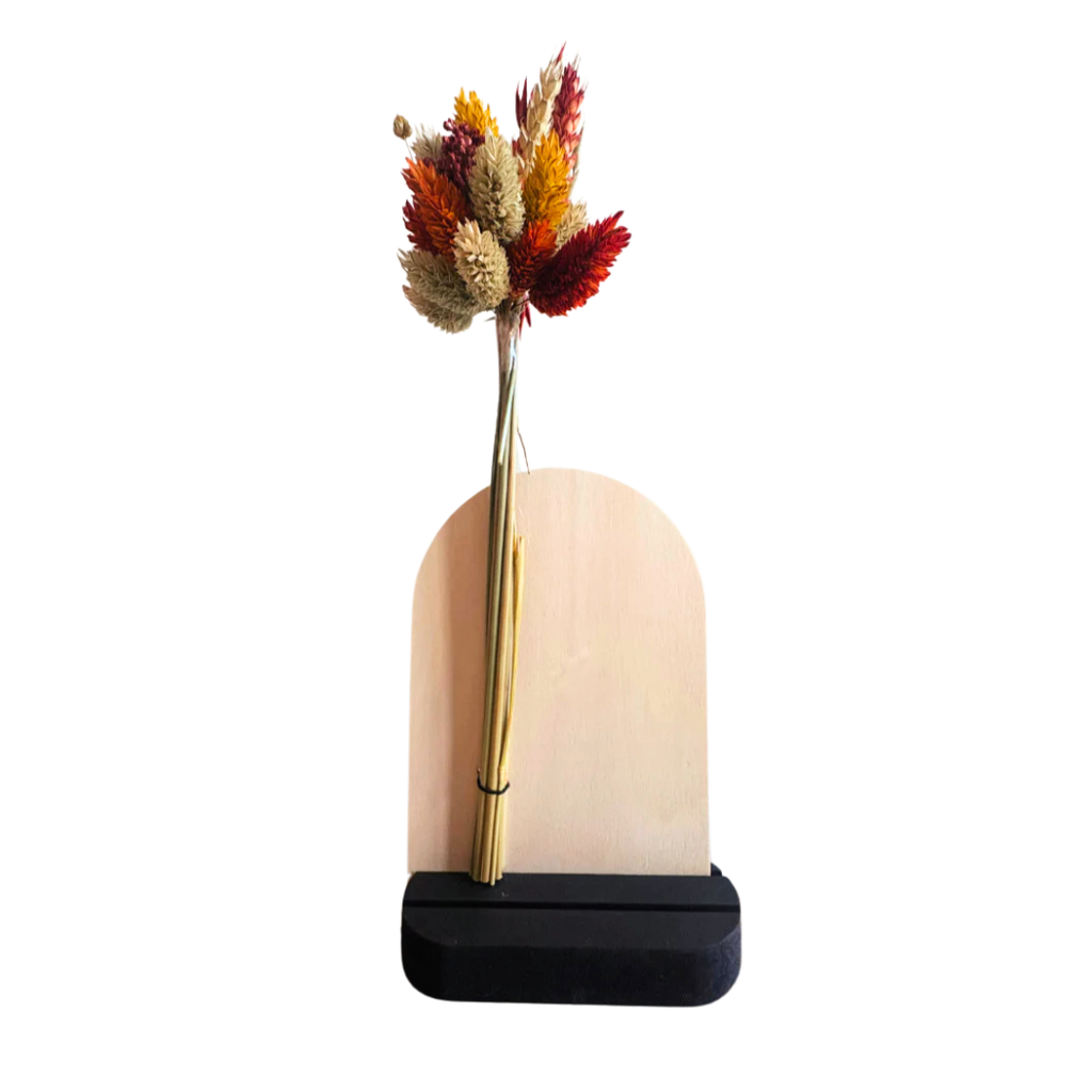 Bilder- und Trockenblumen-Halter in Bogenform