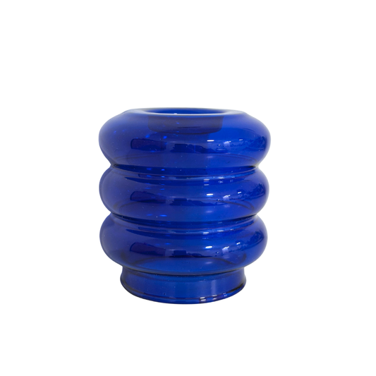 Kerzenhalter und Vase in Blau