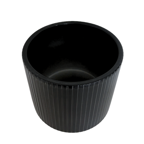 Boho Übertopf aus Keramik - Anthrazit