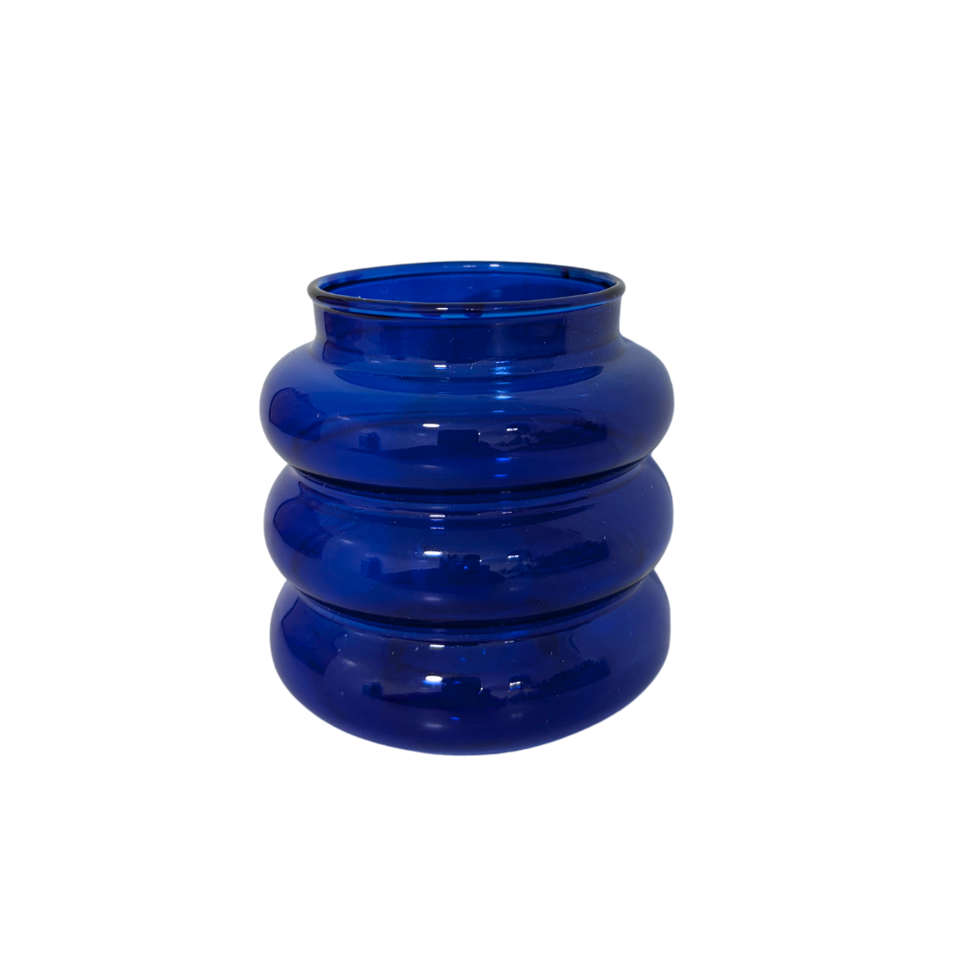 Kerzenhalter und Vase in Blau