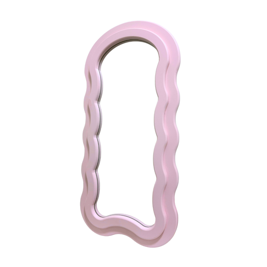Großer Wellen-Spiegel in Rosa