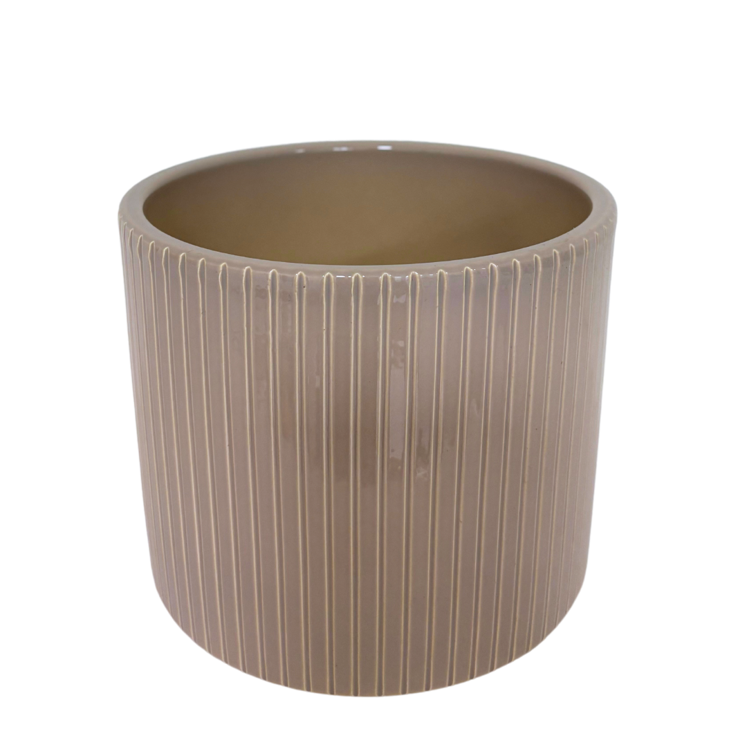 Boho Übertopf aus Keramik - Beige