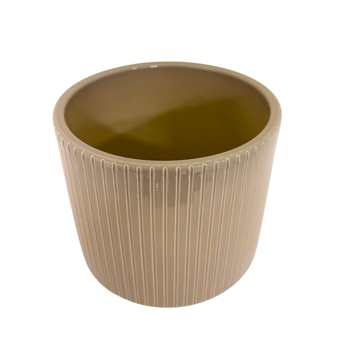 Boho Übertopf aus Keramik - Beige