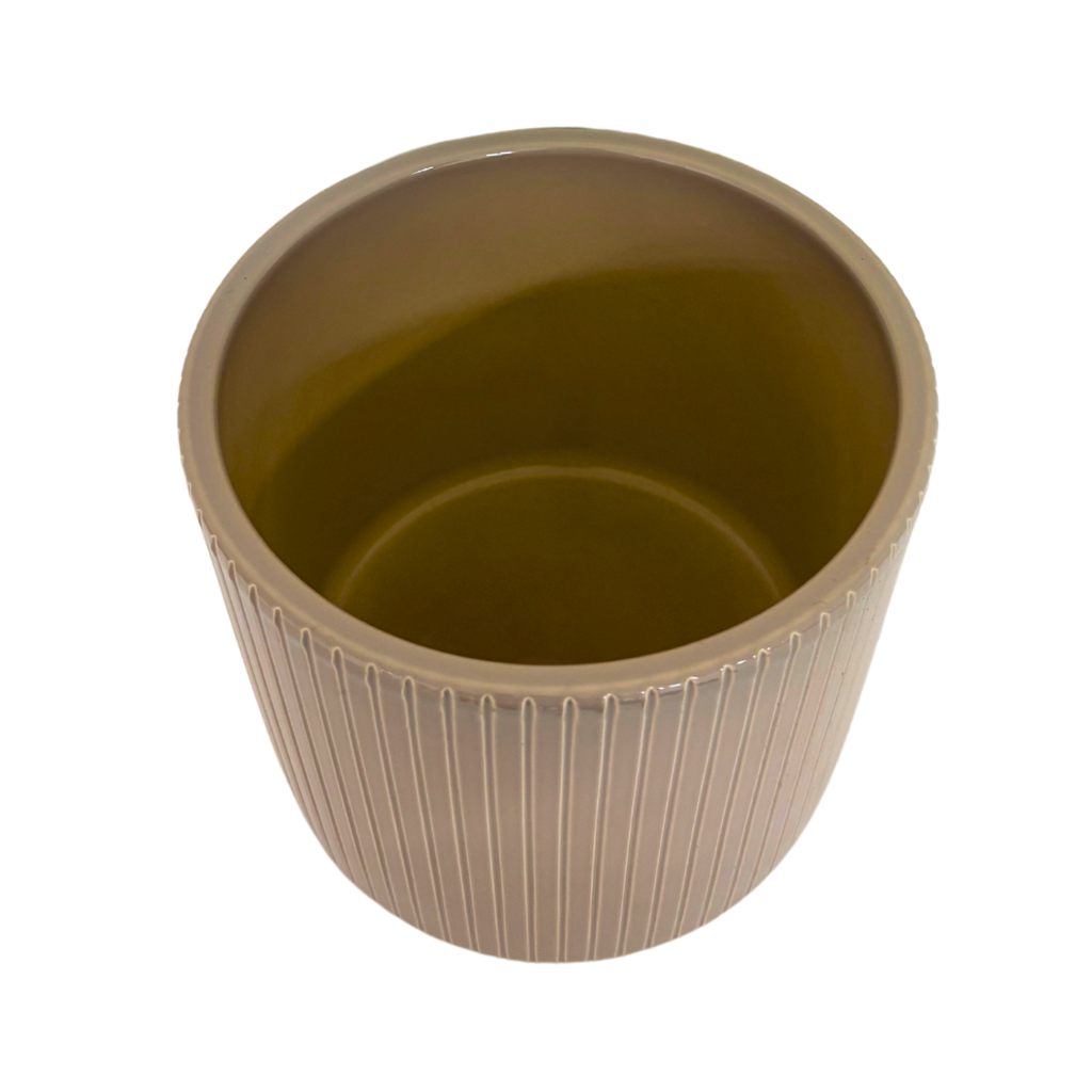 Boho Übertopf aus Keramik - Beige