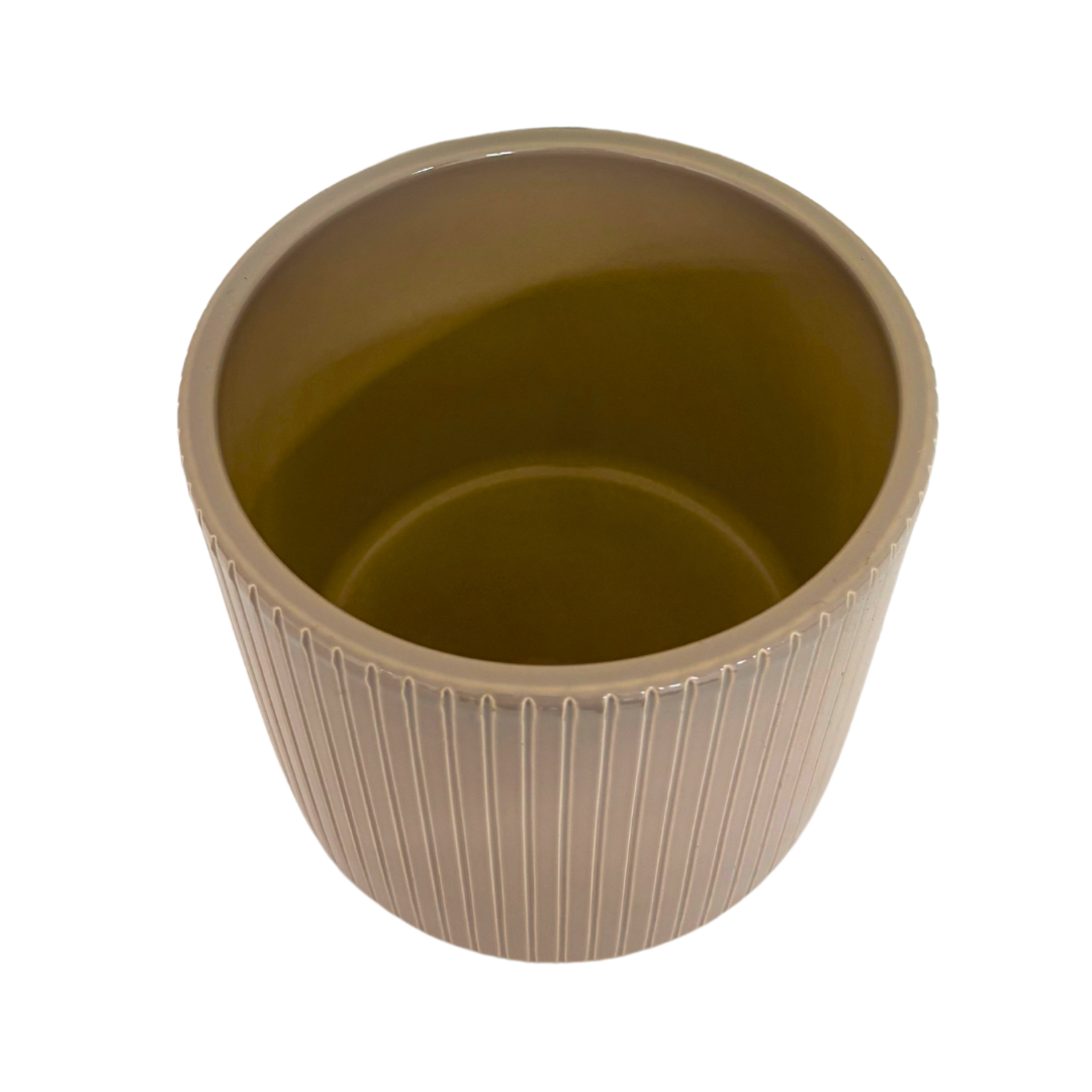 Boho Übertopf aus Keramik - Beige