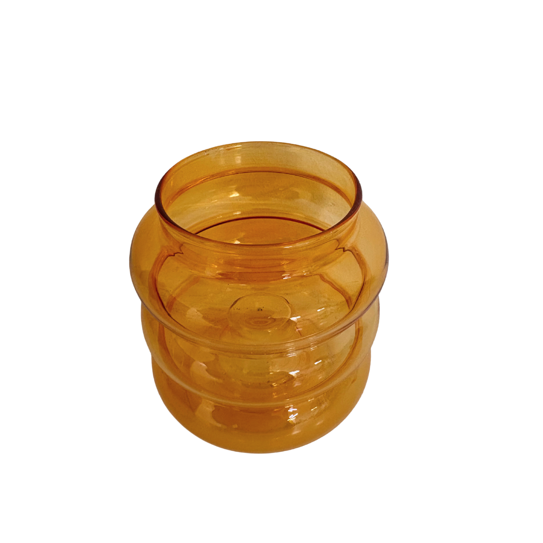 Kerzenhalter und Vase in Orange
