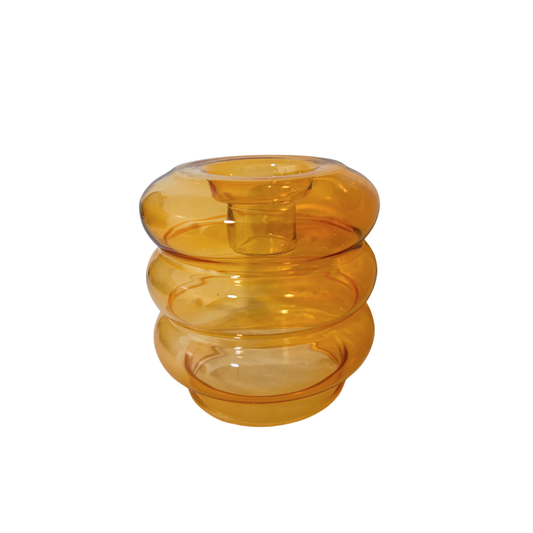 Kerzenhalter und Vase in Orange