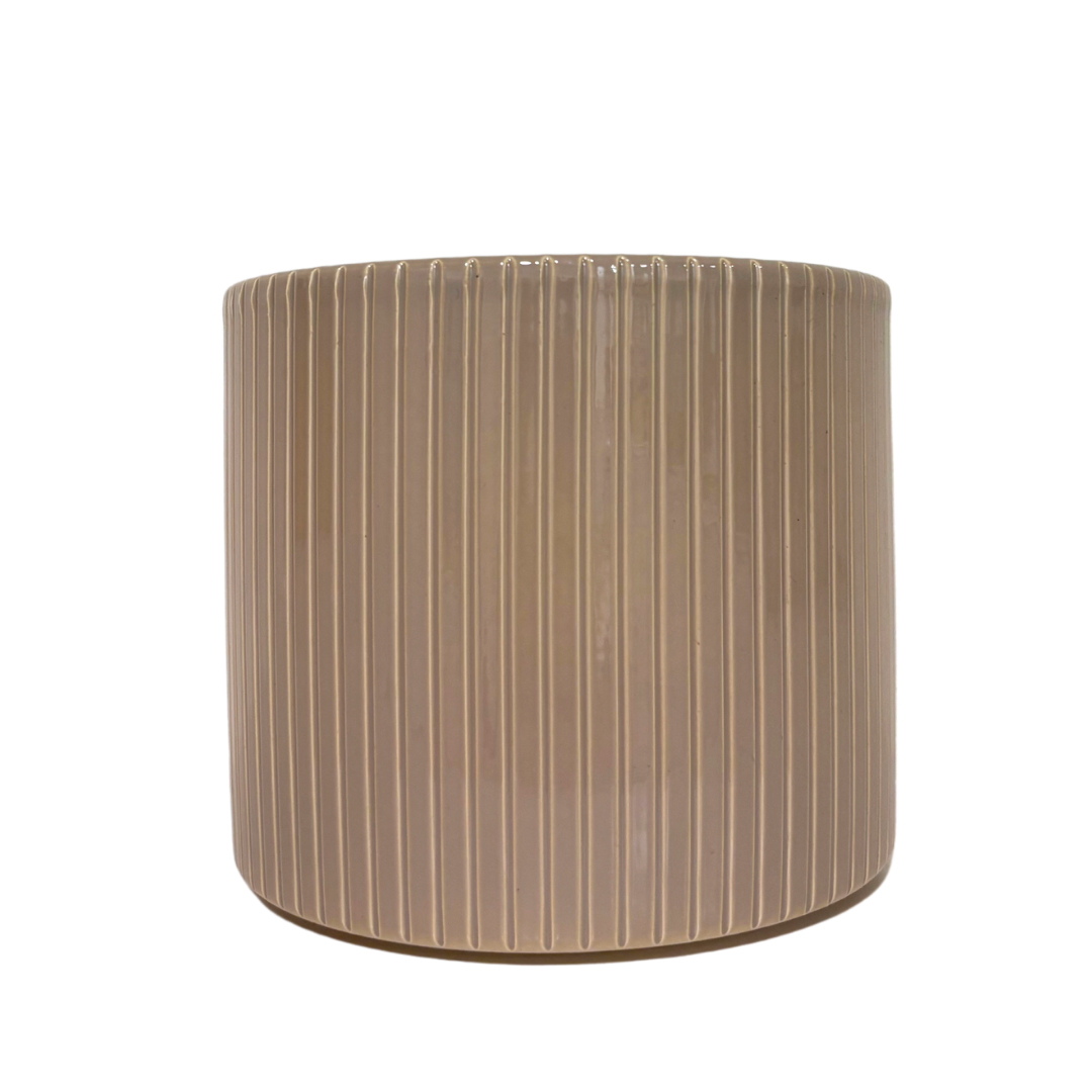 Boho Übertopf aus Keramik - Beige