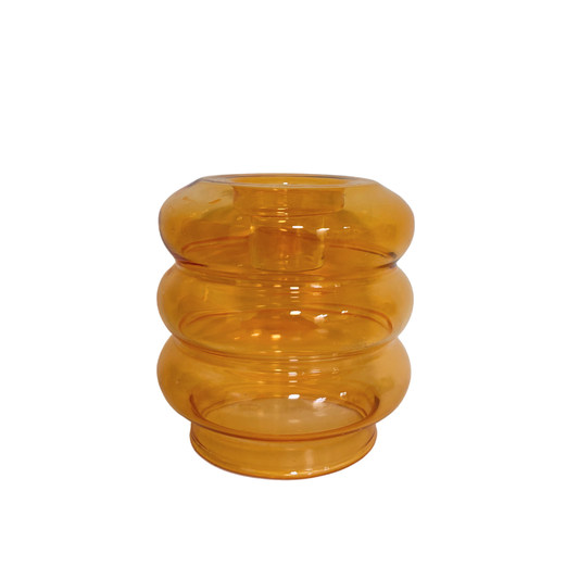Kerzenhalter und Vase in Orange