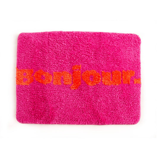 Pinker Teppich "Bonjour"