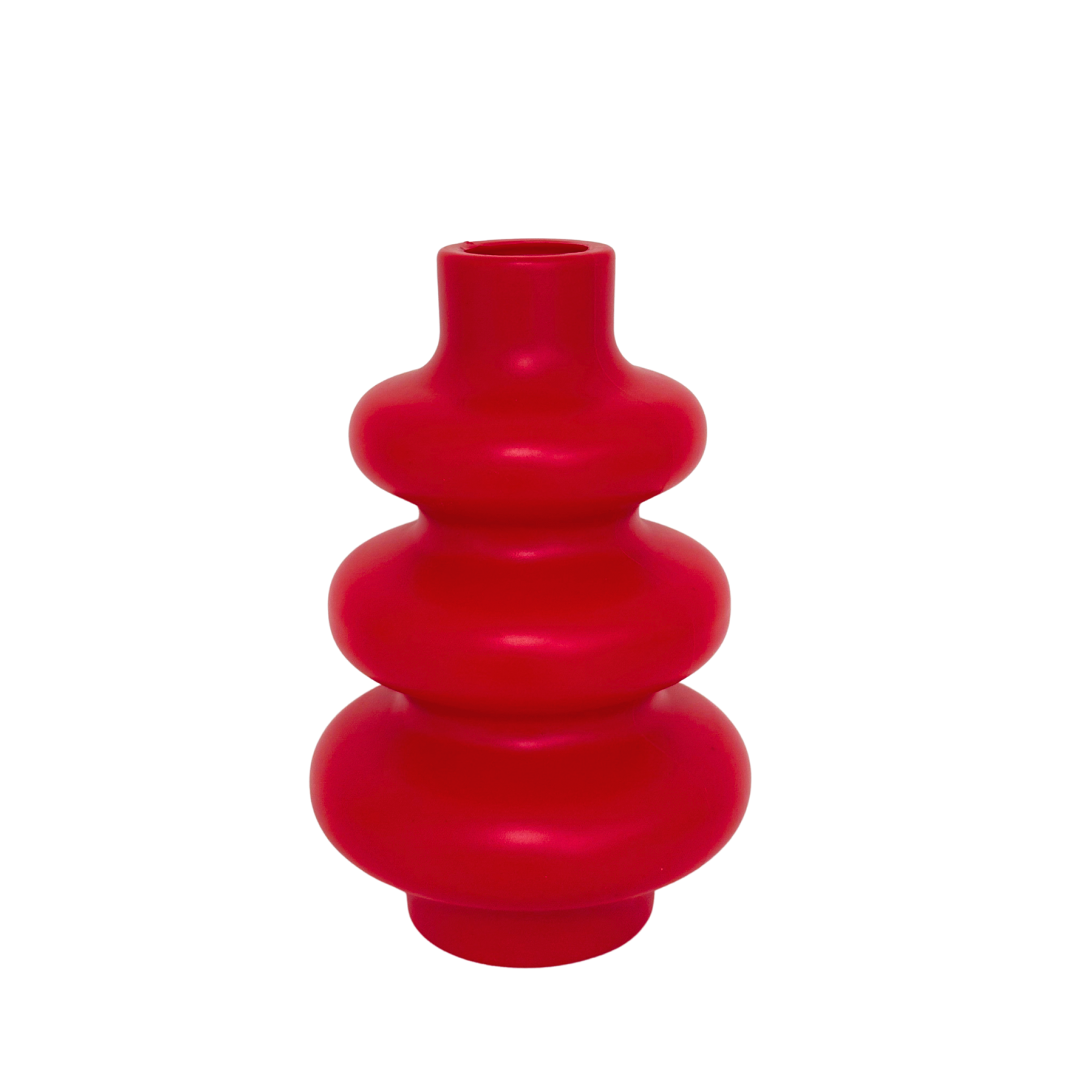 Art Deco Kunststoffvase in Rot