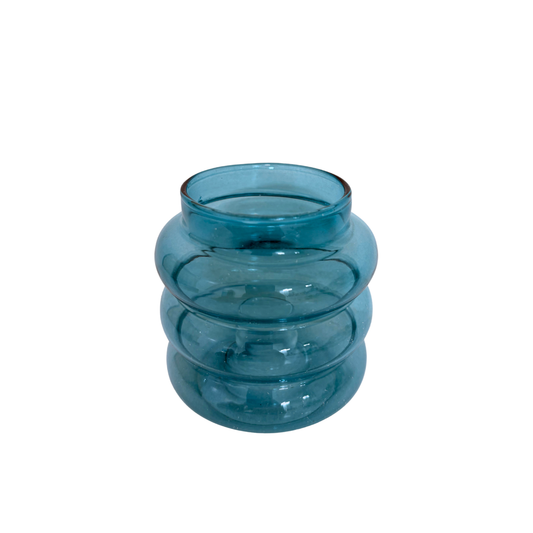 Kerzenhalter und Vase in Hellblau