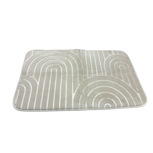 Beige Badematte mit Strukturmuster