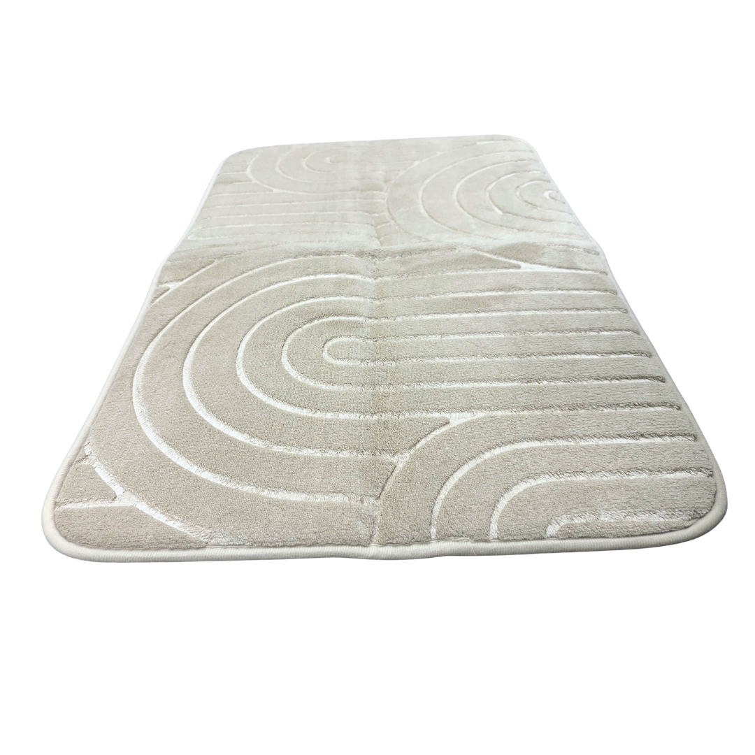 Beige Badematte mit Strukturmuster