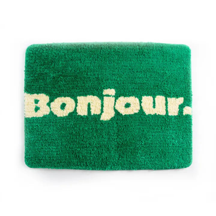 Grüner Teppich "Bonjour"