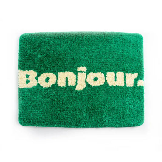 Grüner Teppich "Bonjour"